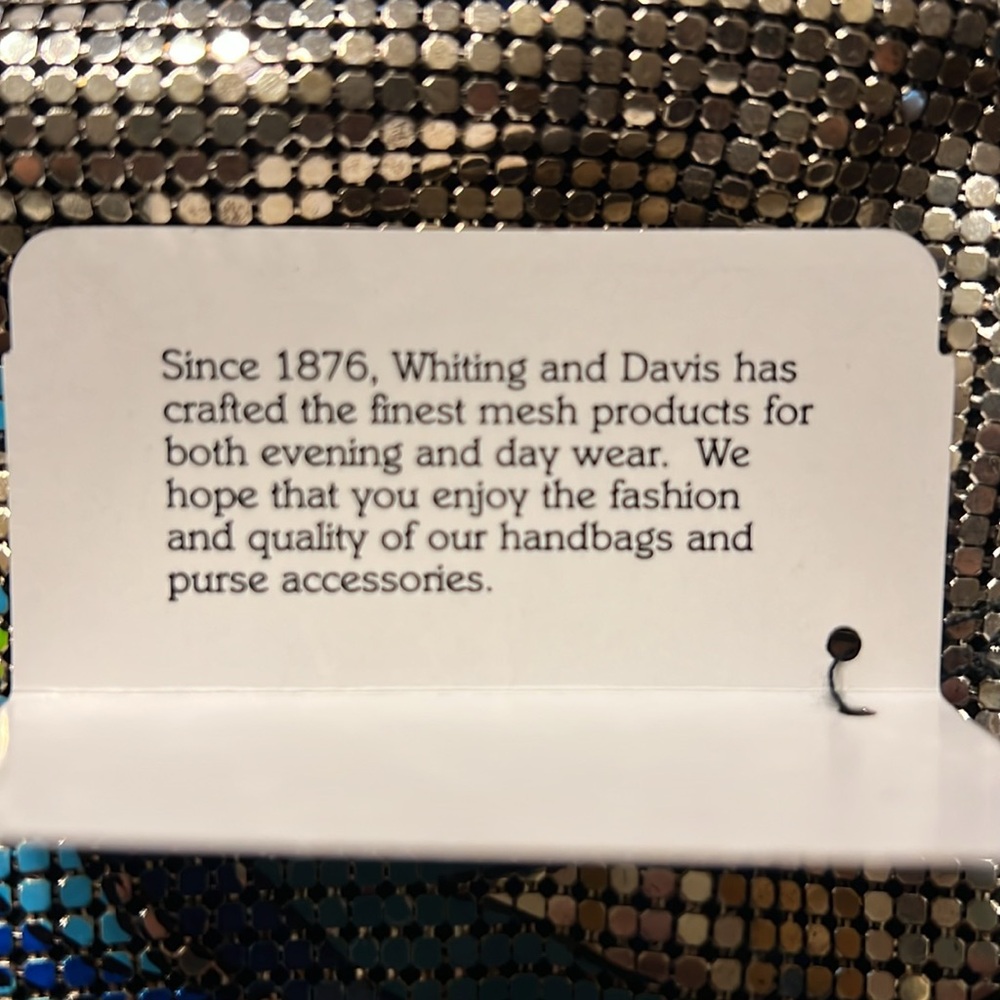 Vintage NEW with tags Whiting & Davis Mesh Peacock Feather Shoulder Bag - Picture 8 of 9